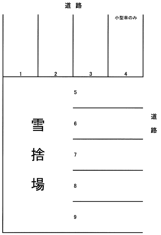 本郷通9丁目北13-2駐車場の駐車配置図