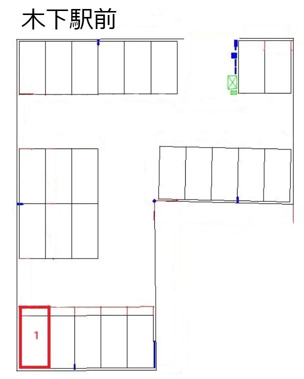 木下駅前の駐車配置図