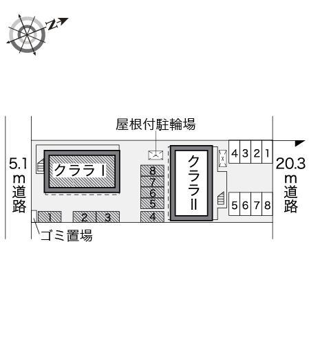 クララⅠ(22960)の駐車配置図