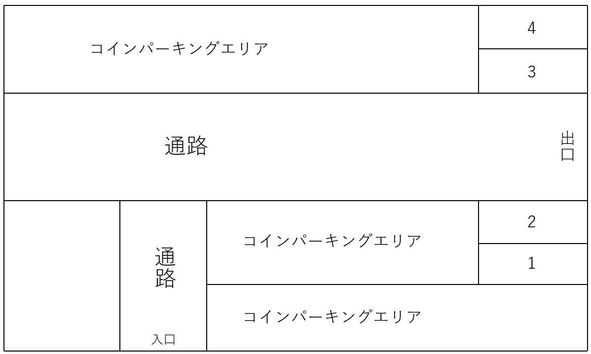 セイワ駐車場の駐車配置図