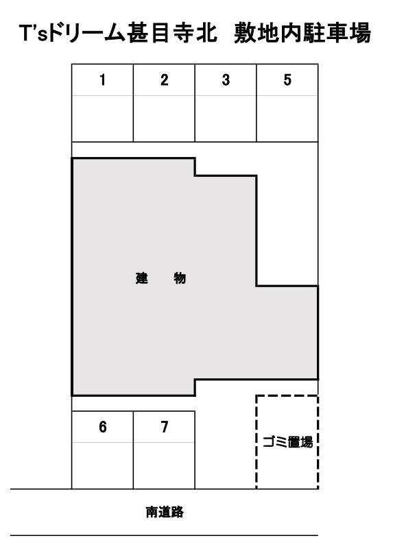 T'sドリーム甚目寺北 敷地内駐車場の駐車配置図