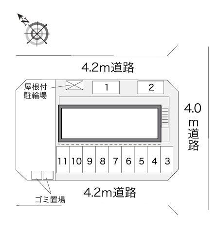 横田レジデンスⅡ(33806)の駐車配置図