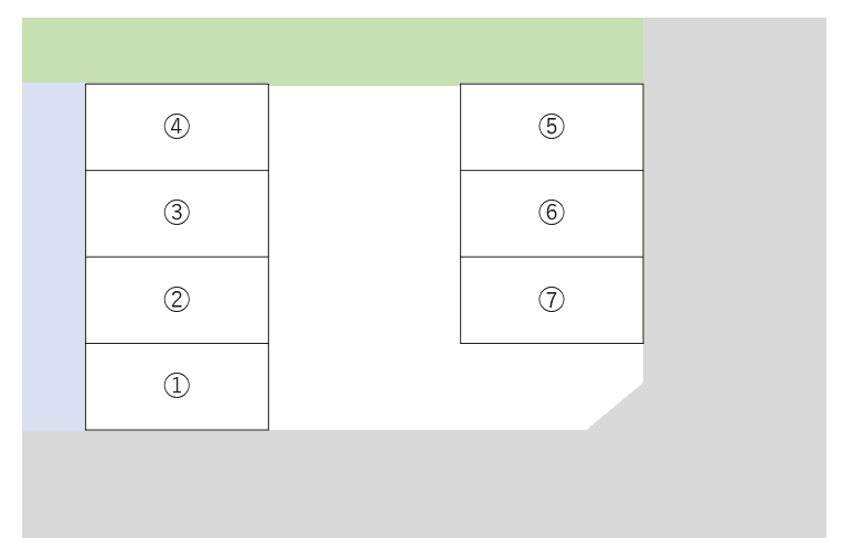 鶴田・高橋駐車場の駐車配置図