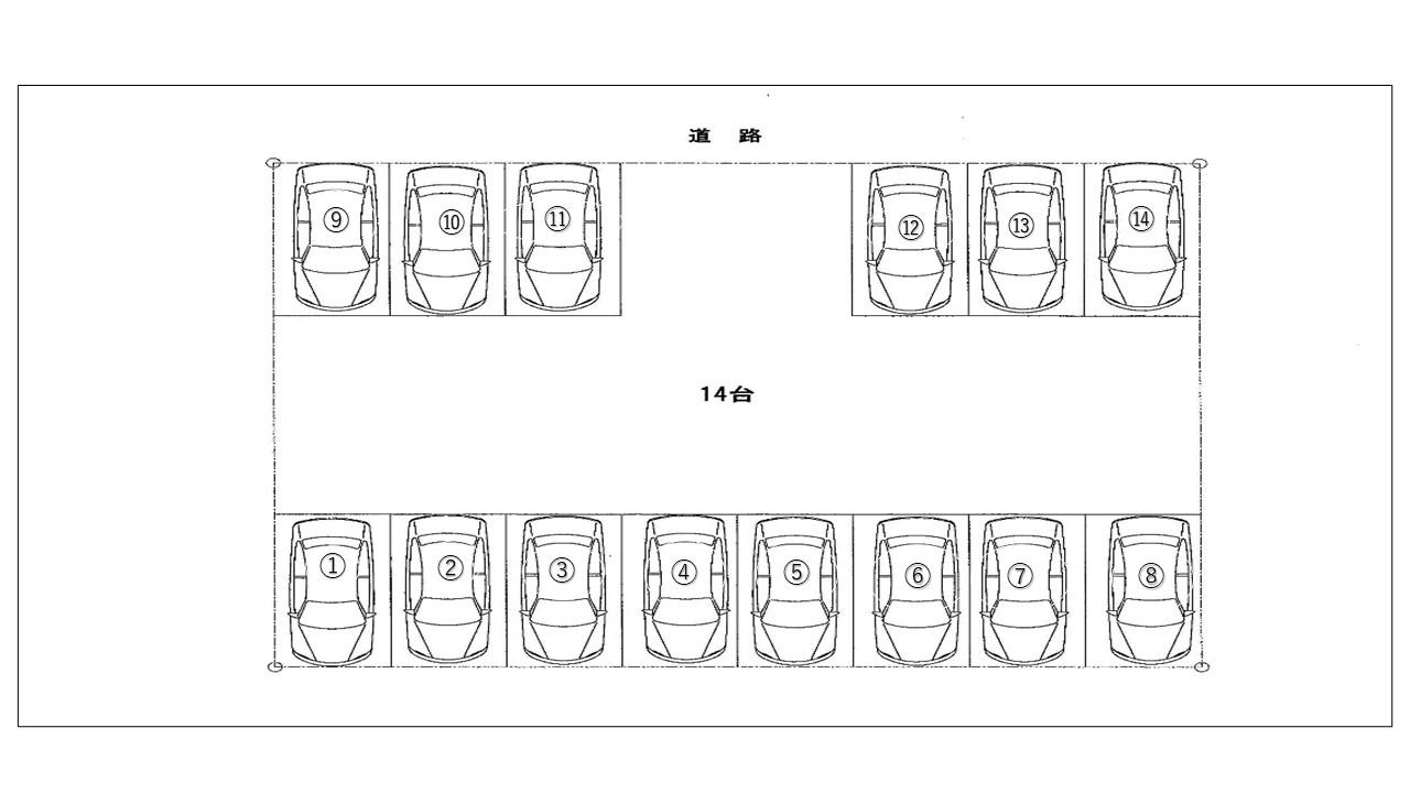 比嘉パーキングの駐車配置図