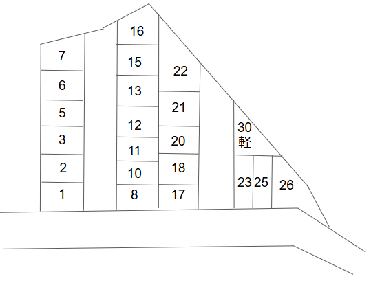 甲斐田新町モータープールの駐車配置図
