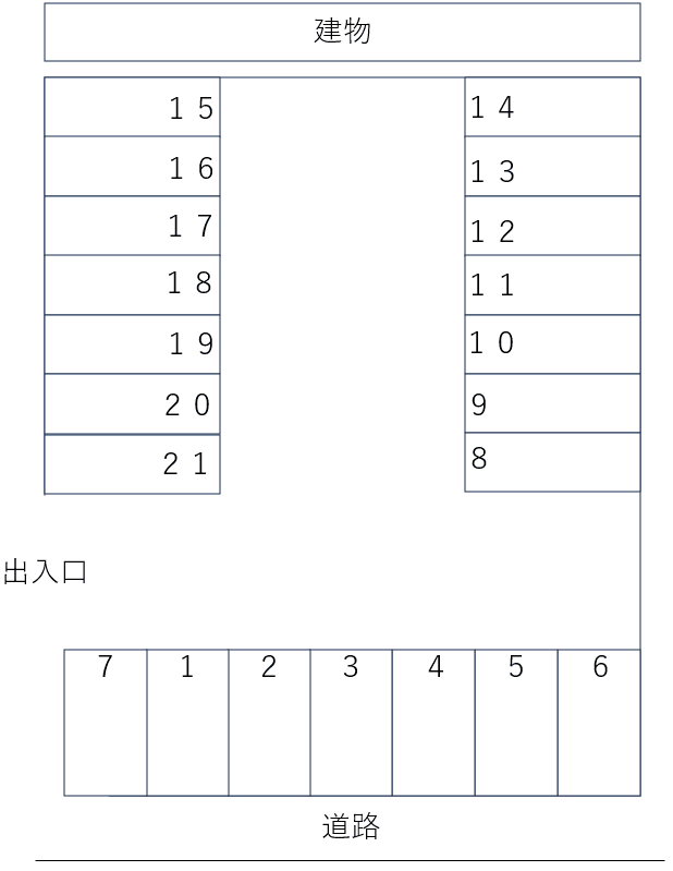 上原駐車場/山下の駐車配置図