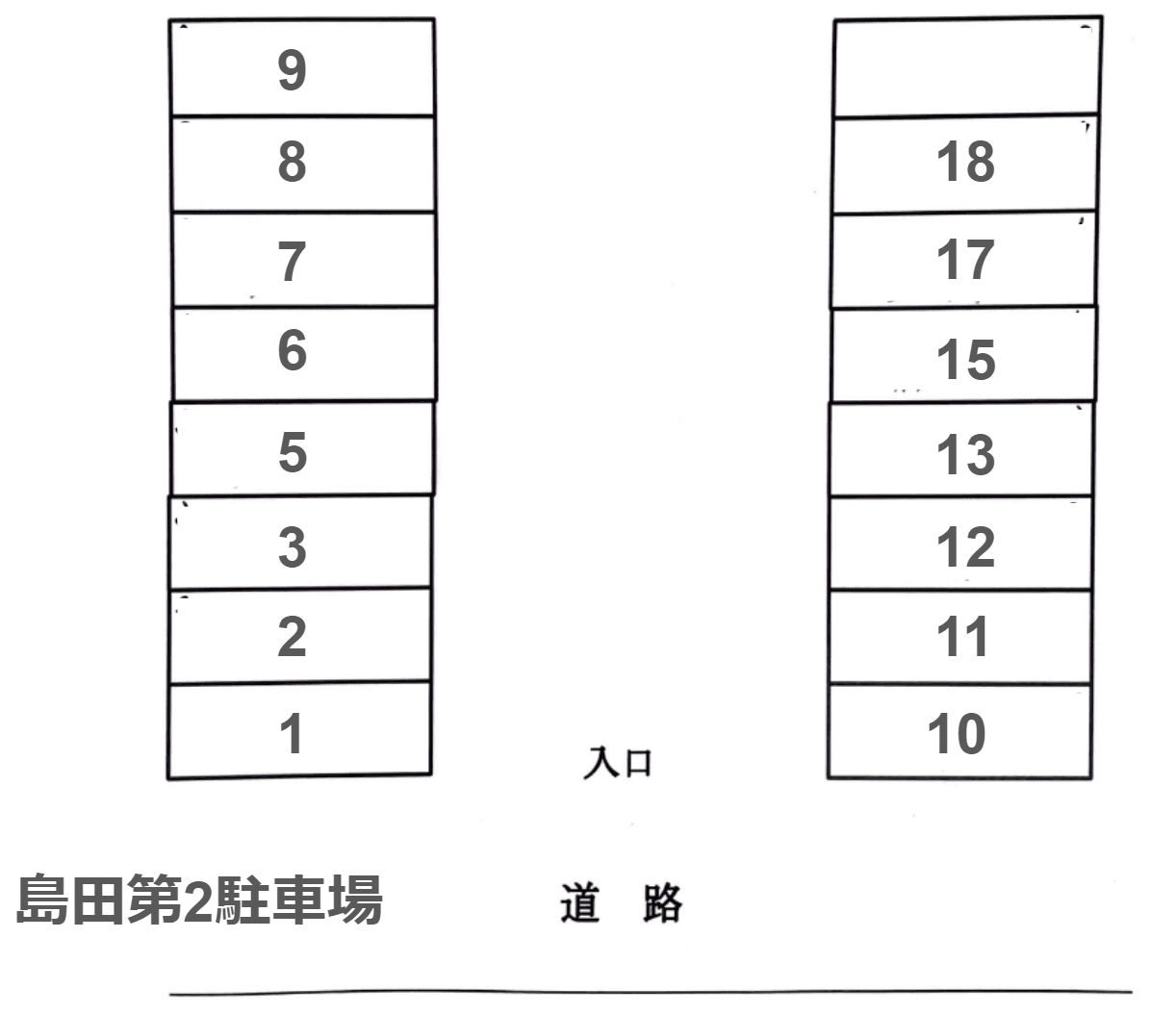 島田第2駐車場の駐車配置図
