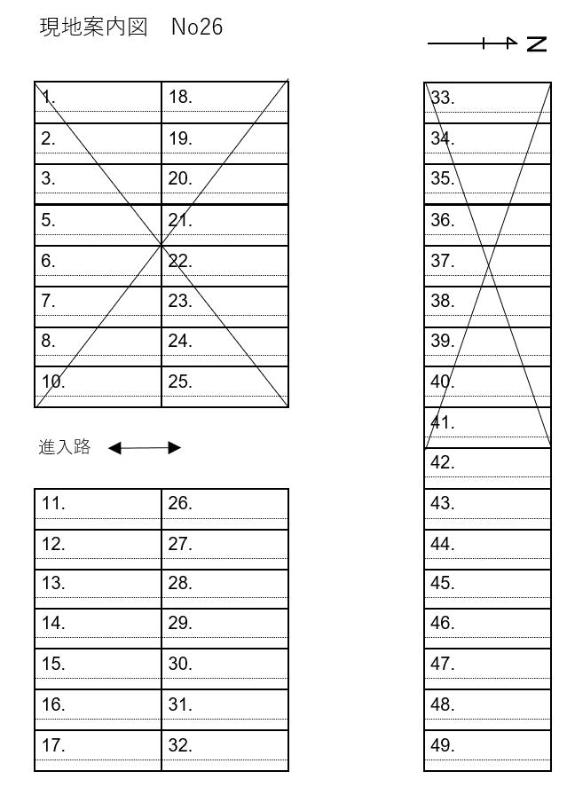 犬山-26(B)の駐車配置図