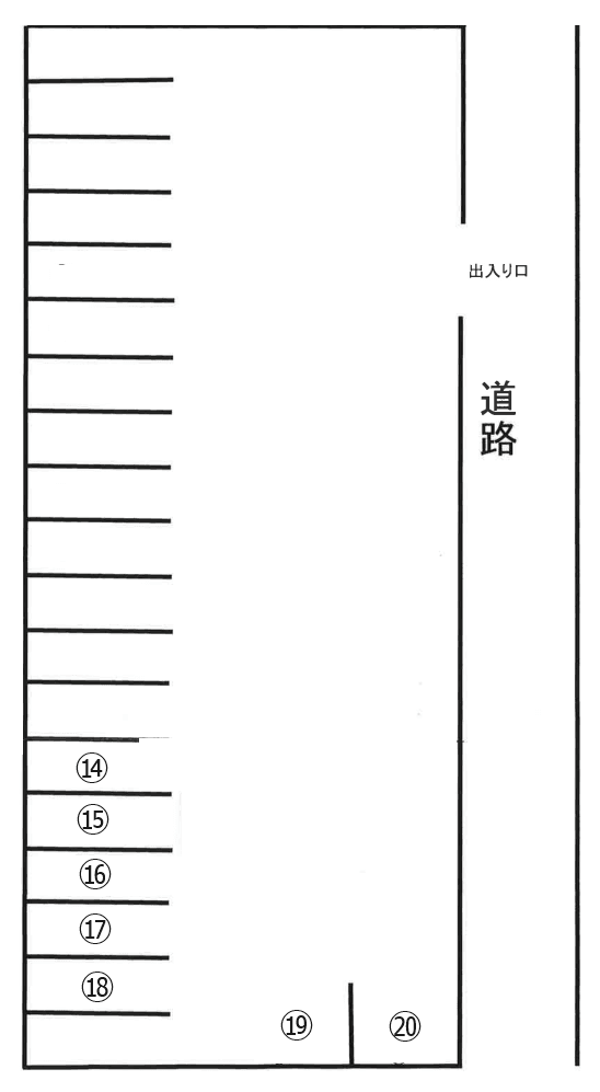 吉里駐車場の駐車配置図