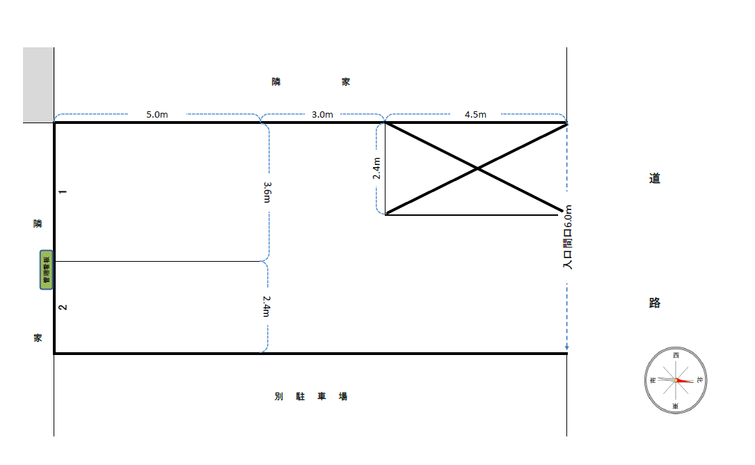 歌田駐車場の駐車配置図