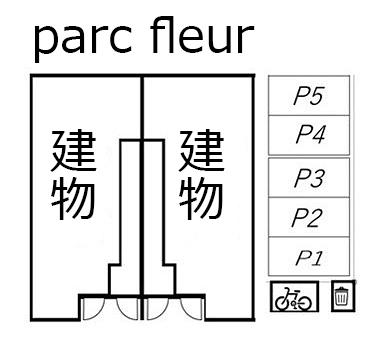 parc fleurの駐車配置図