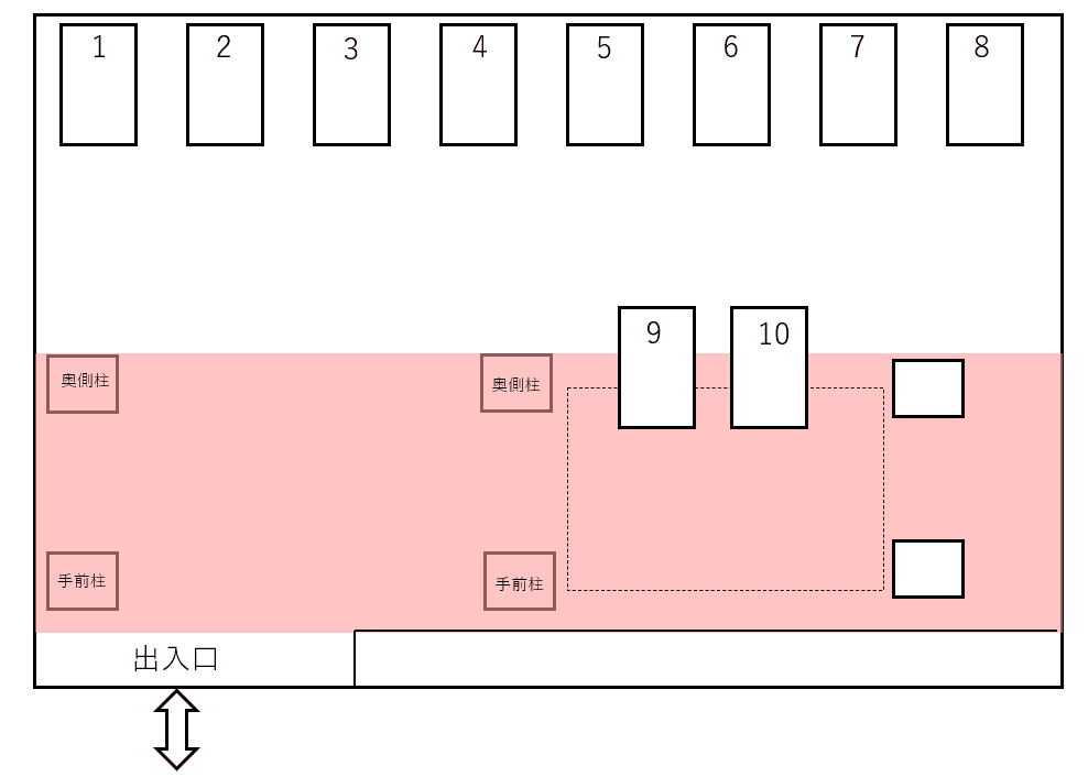 ヒガ駐車場の駐車配置図