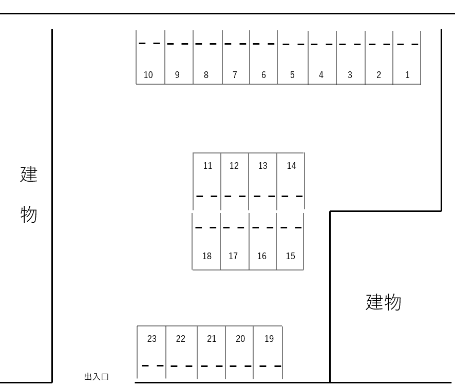 豊科交換所の駐車配置図