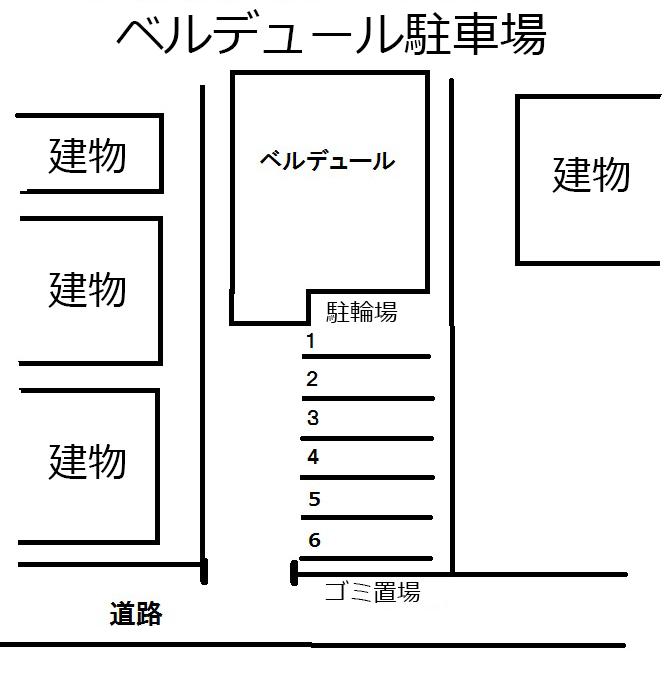 ベルデュール駐車場の駐車配置図