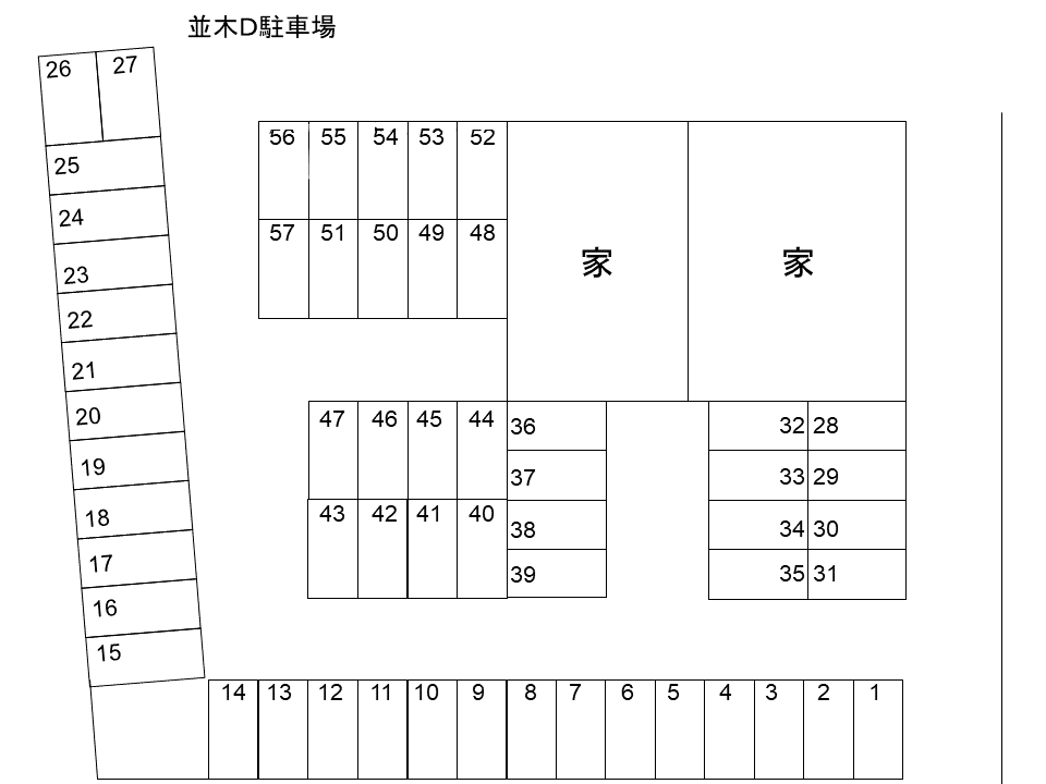 並木駐車場(D)の駐車配置図