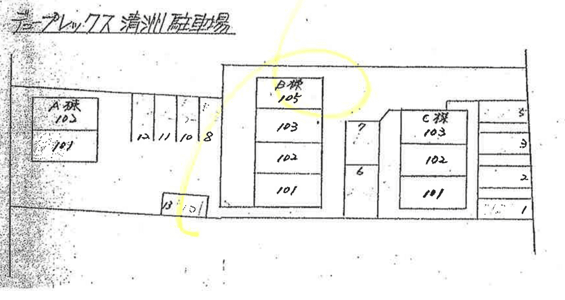 DUPLEX 清洲Aの駐車配置図