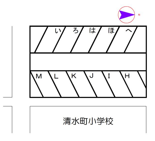 清水町7丁目月極駐車場の駐車配置図