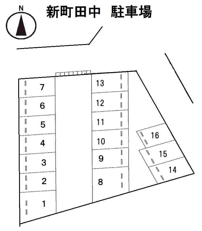 新町田中 駐車場の駐車配置図