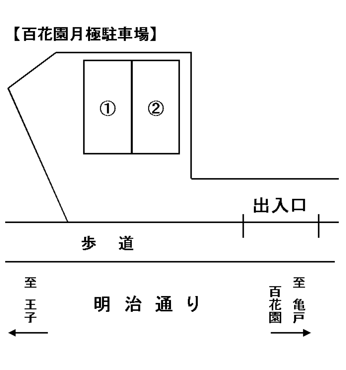 百花園駐車場の駐車配置図