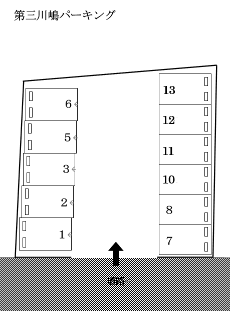 第三川嶋月極駐車場の駐車配置図