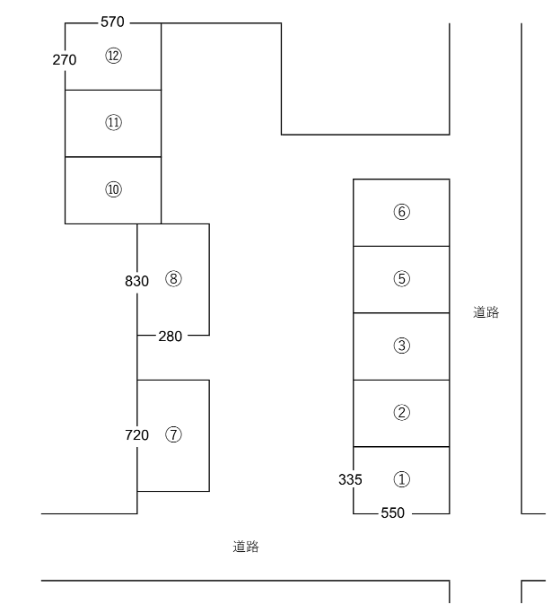 本庄町3丁目駐車場の駐車配置図