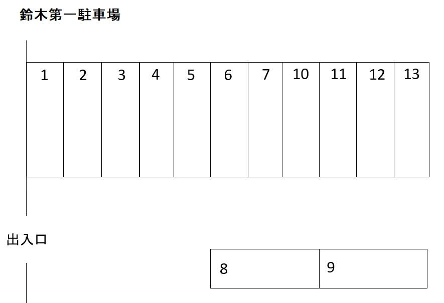 鈴木第一駐車場の駐車配置図