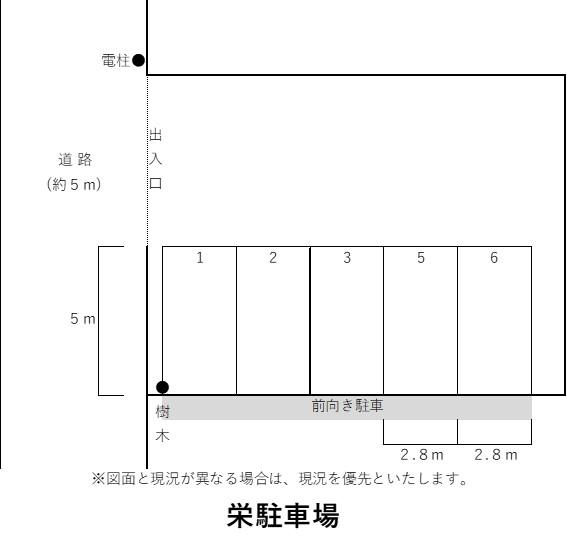 栄駐車場の駐車配置図