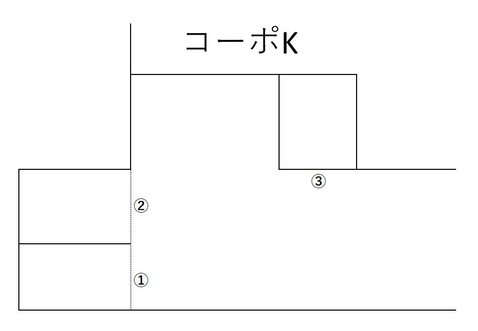 コーポKの駐車配置図
