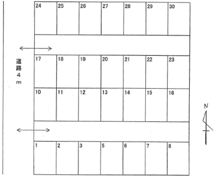 室岡駐車場の駐車配置図