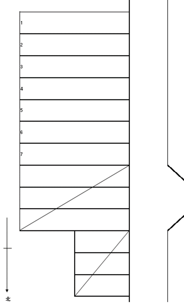 籠田パーキングの駐車配置図