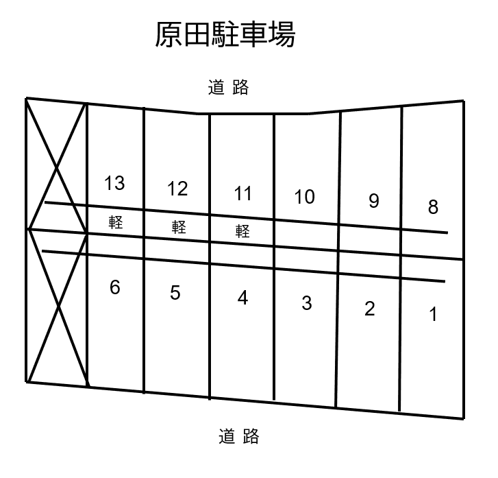 原田駐車場の駐車配置図