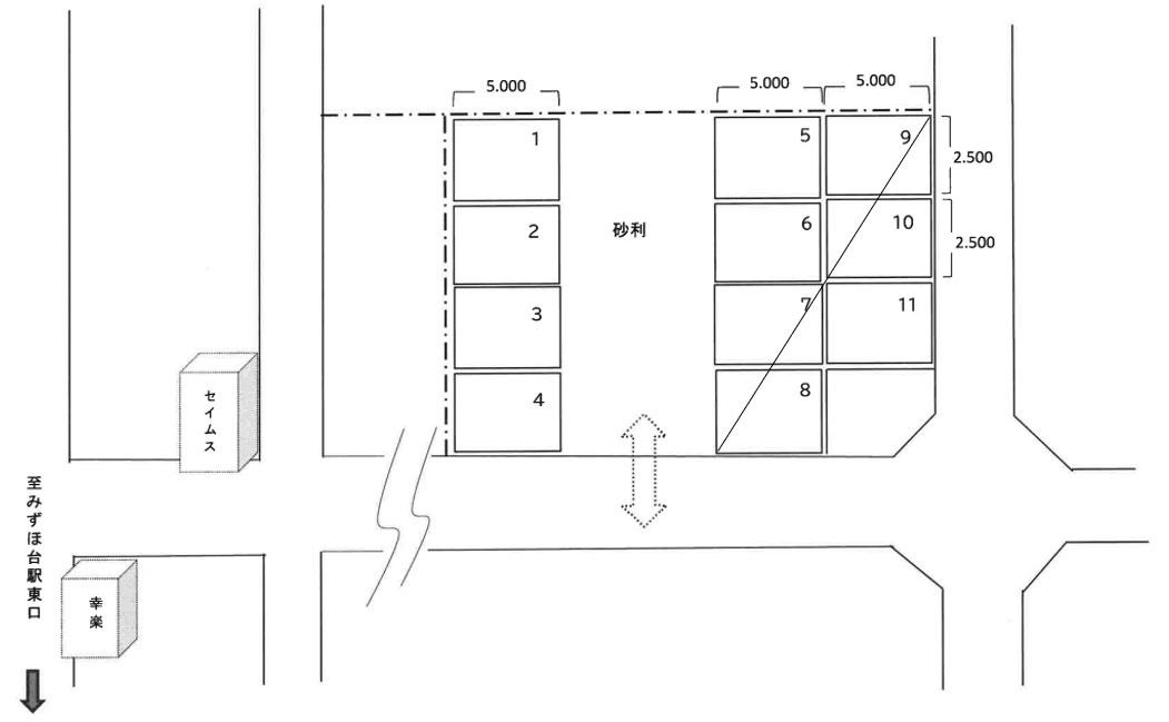 東みずほ台駐車場の駐車配置図