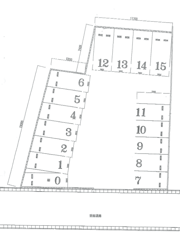 青山中央駐車場の駐車配置図