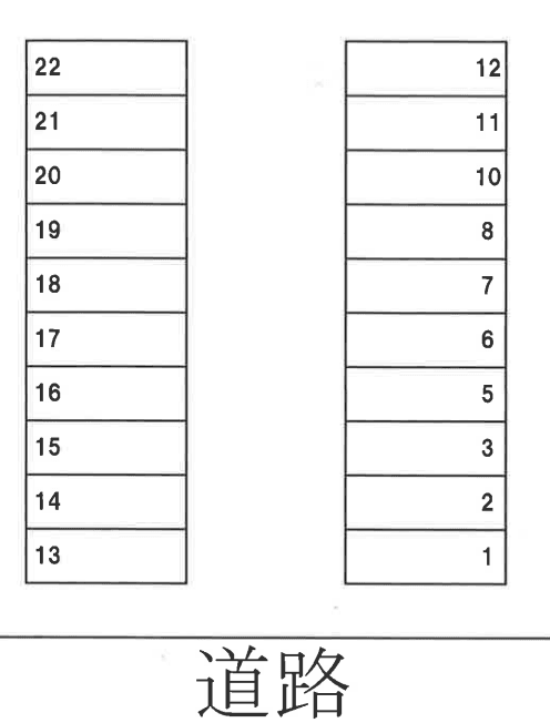 岩国3丁目月極駐車場の駐車配置図