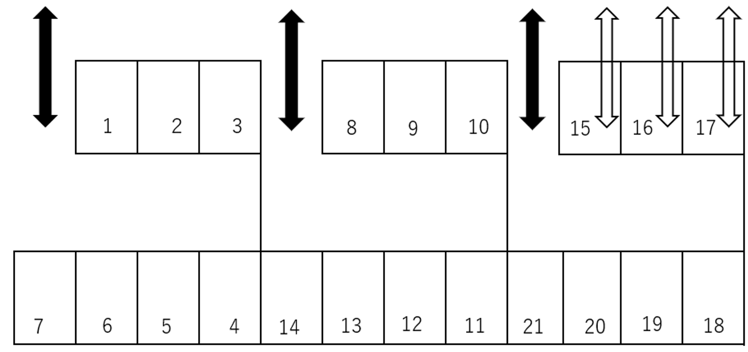 みなみ野第44駐車場の駐車配置図