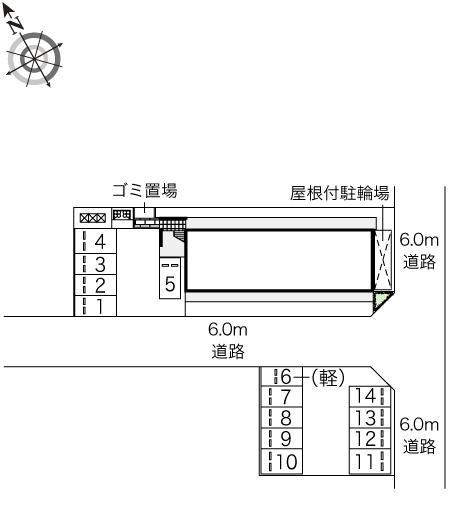 阿保(45176) 敷地外駐車場の駐車配置図