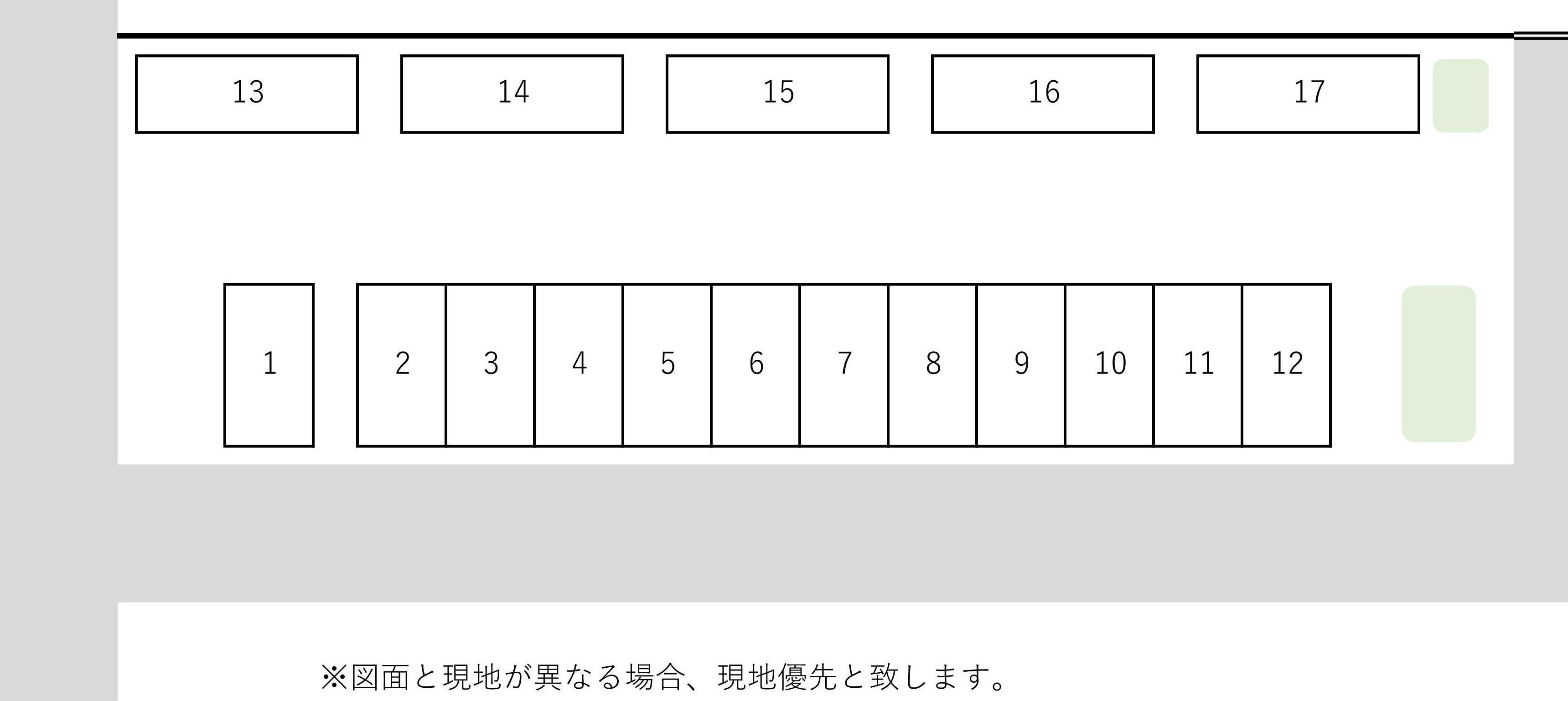 谷中第3駐車場の駐車配置図