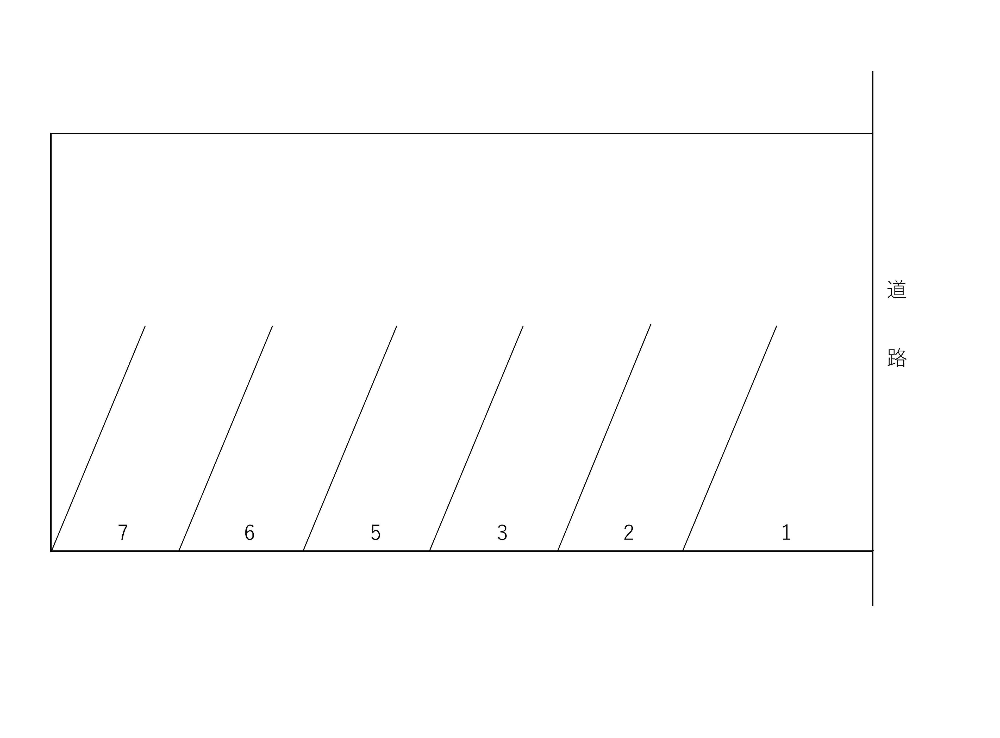 東大畑駐車場の駐車配置図