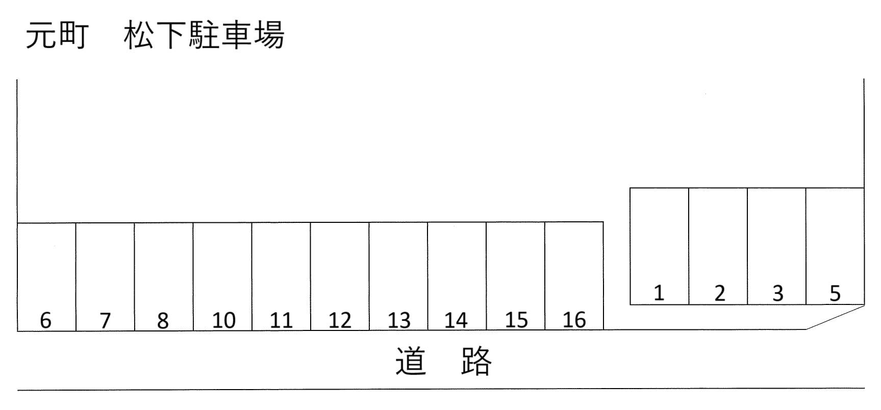 元町 松下駐車場の駐車配置図