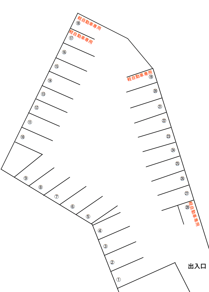前田パーキングの駐車配置図