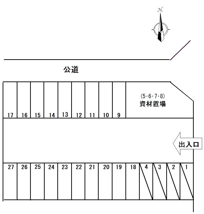 鹿一小前駐車場の駐車配置図