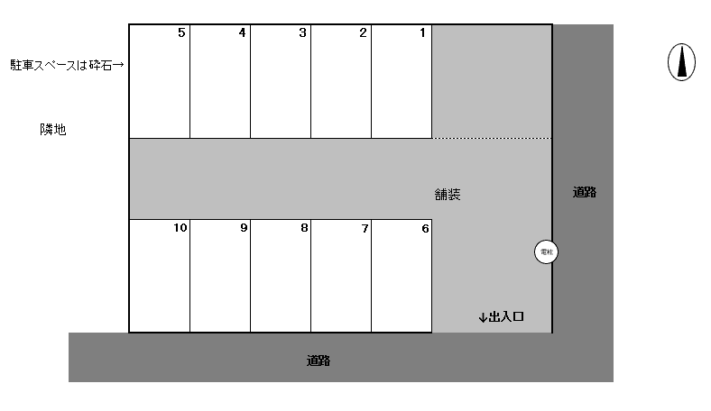 坪井町 KTB1 駐車場の駐車配置図