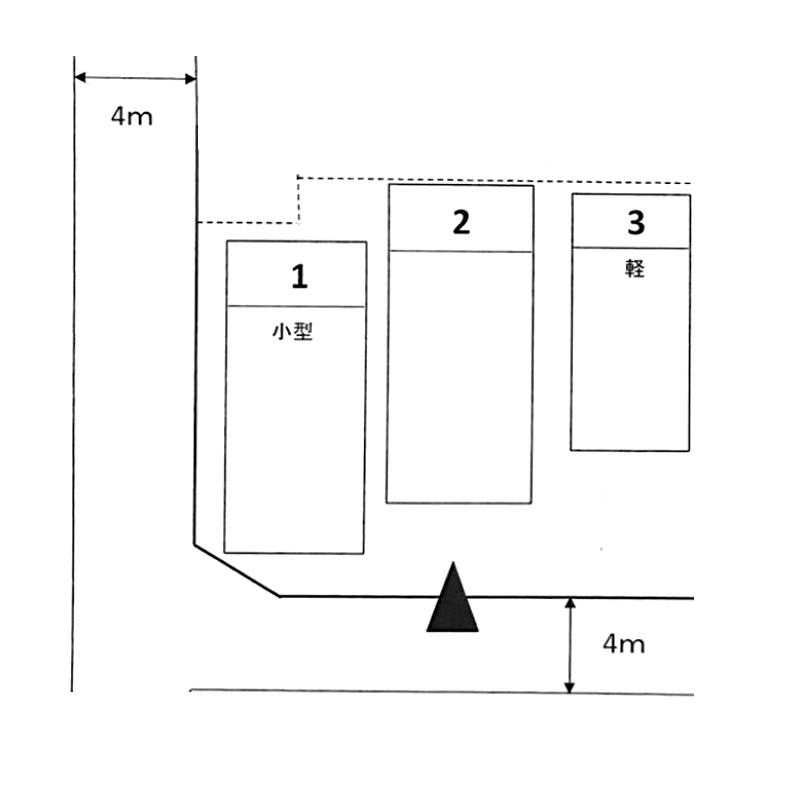 柳橋3-13Pの駐車配置図