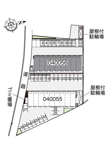 藤の木Ⅱ(40056) 敷地外駐車場の駐車配置図