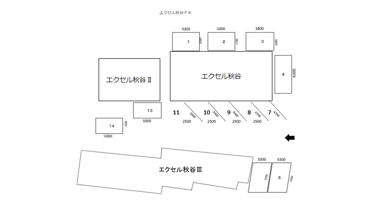 エクセル秋谷PKの駐車配置図