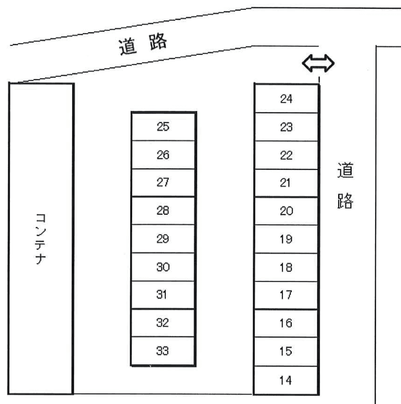 田中ガレージⅢの駐車配置図
