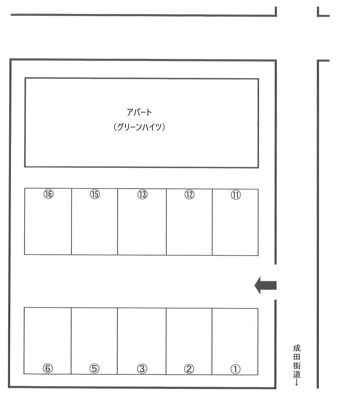 グリーンハイツ駐車場の駐車配置図