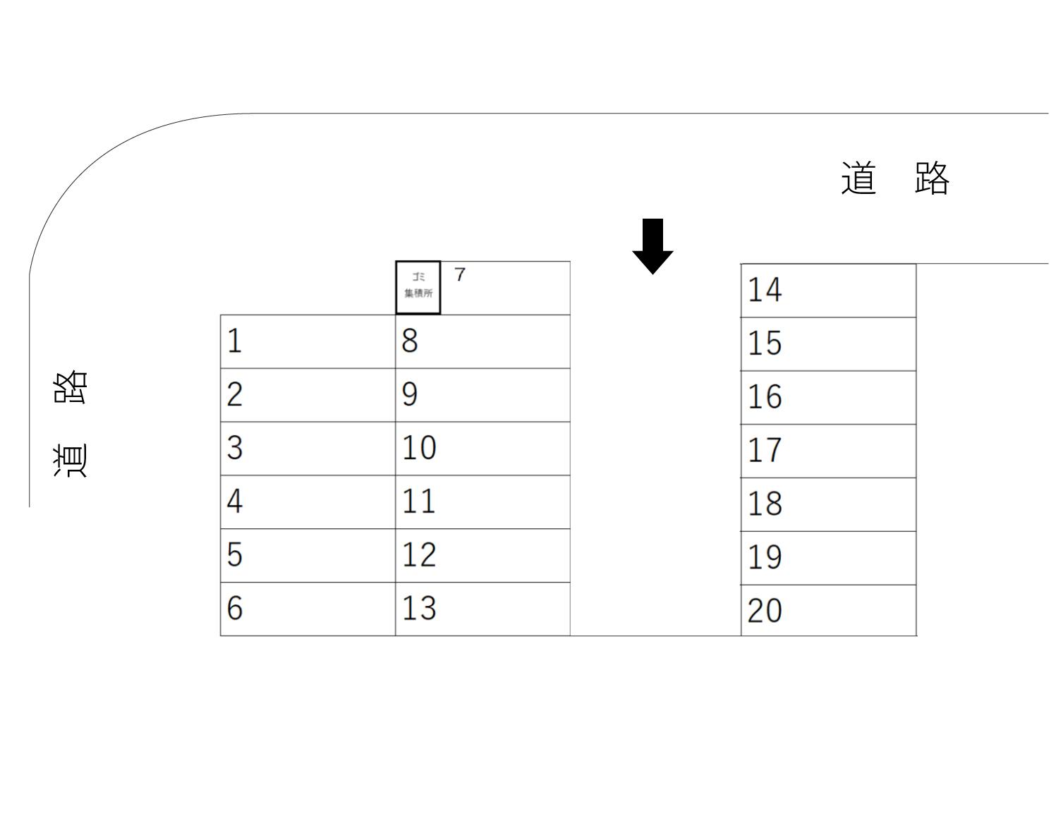 メゾン笠原駐車場の駐車配置図