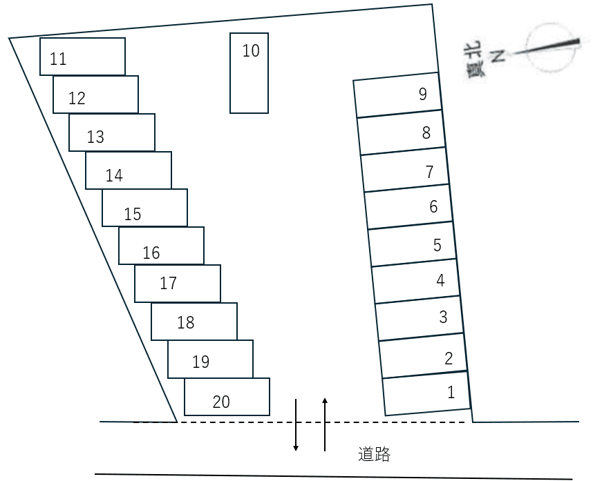 東崎柴沼パーキングの駐車配置図