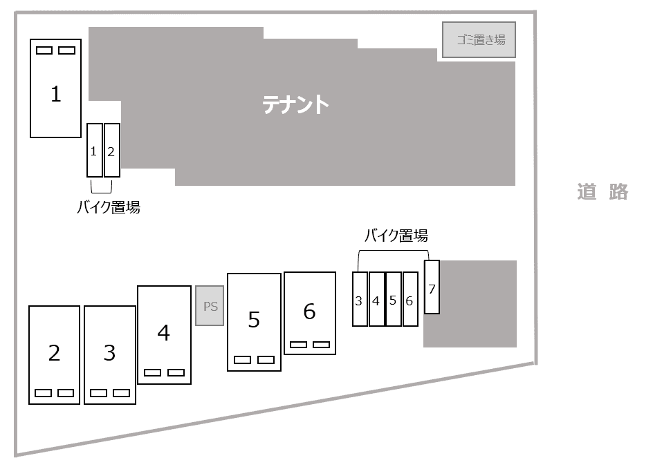 サン別府駅前の駐車配置図
